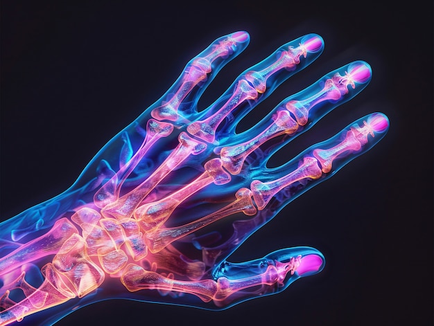 Бесплатное фото Рентгеновские лучи в неоновых цветах