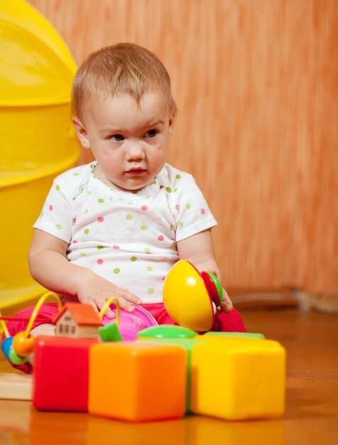 Year-old child with toys