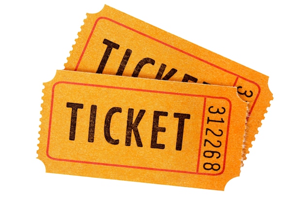 Yellow admission tickets