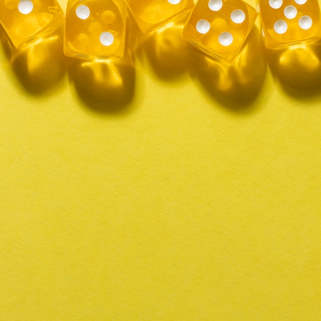 Yellow background with border of yellow dices