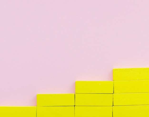 Yellow blocks creating stairs