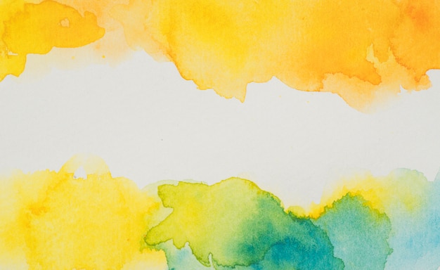 Yellow and blue watercolor stains