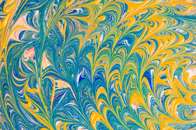 Yellow and blue wavy abstraction