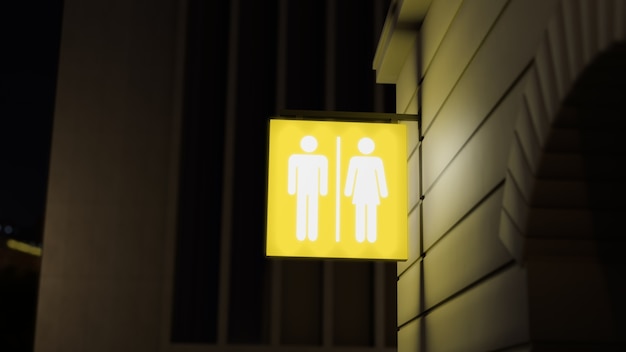 黄色の明るいトイレ信号