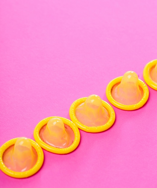 Free photo yellow condoms