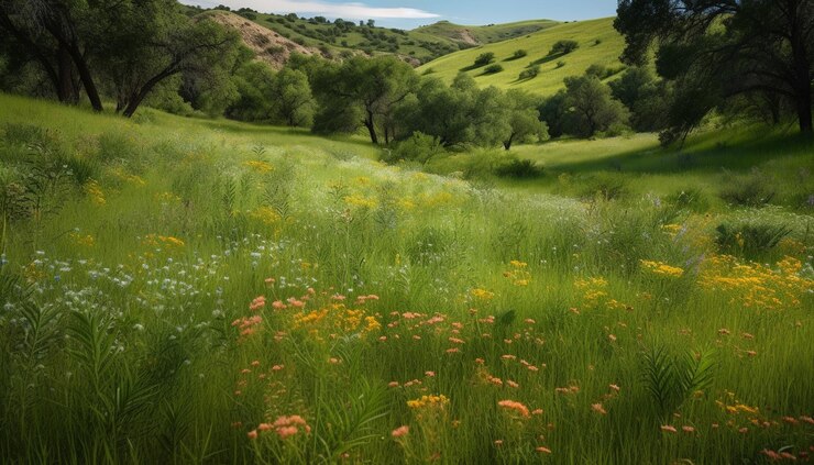 Free Photo yellow daisies bloom in vibrant meadow sunrise generated by ai