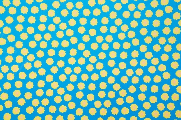 Yellow dots on blue background