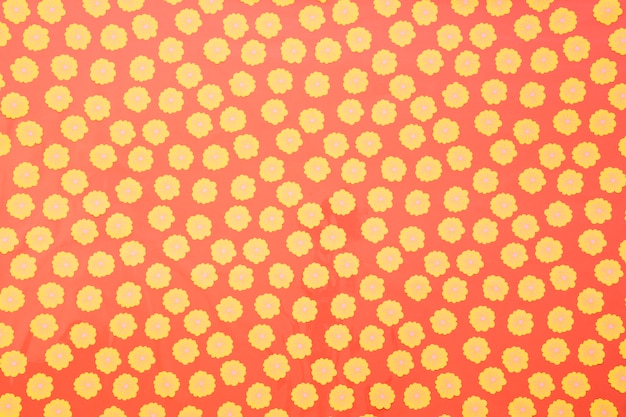 Yellow dots on red background