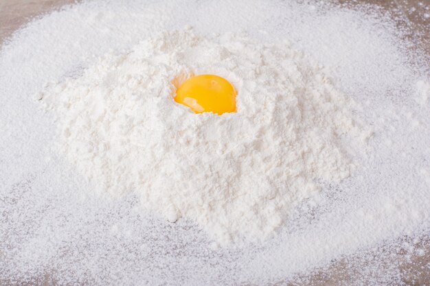 Yellow egg yolk onll purpose flour.