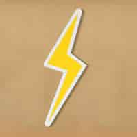 Free photo yellow electric lightning bolt icon