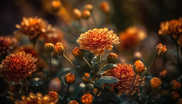 Yellow flower head shines in summer sunlight generated by AI