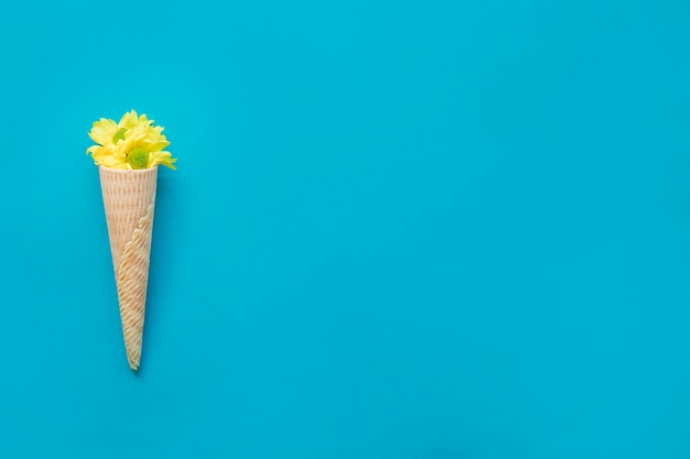 Yellow flowers in cone