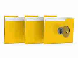 Free photo yellow folders locked