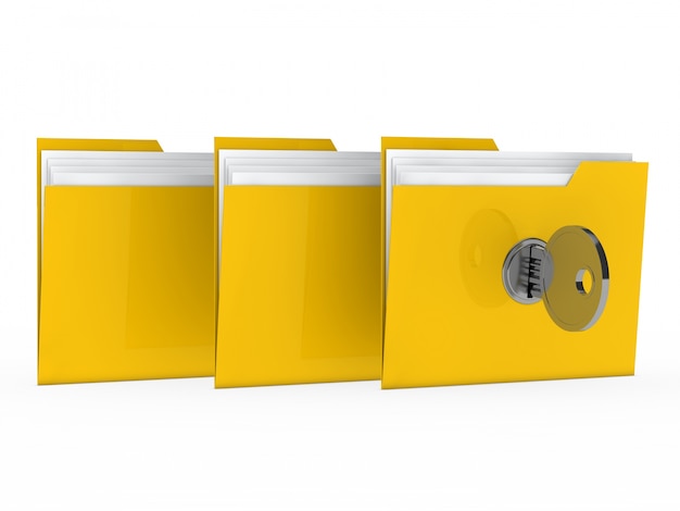 Yellow folders locked