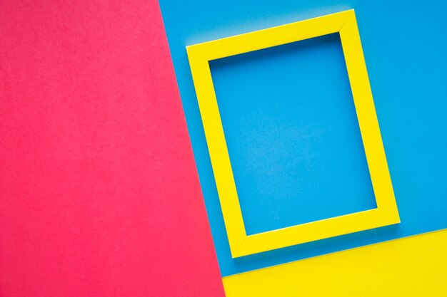 Yellow frame on colorful background