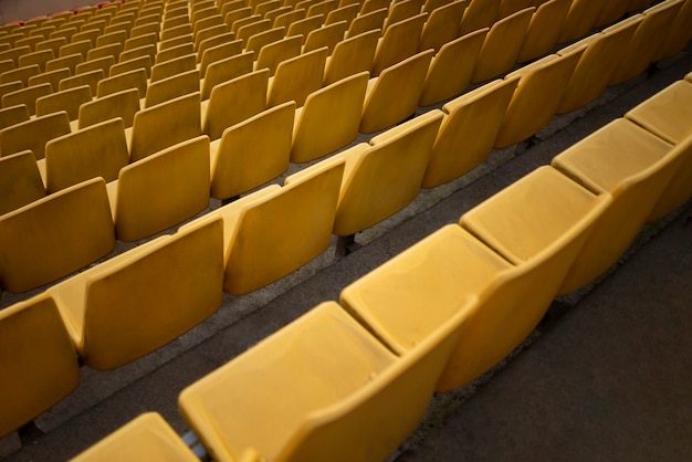 Free photo yellow grandstands rows high angle