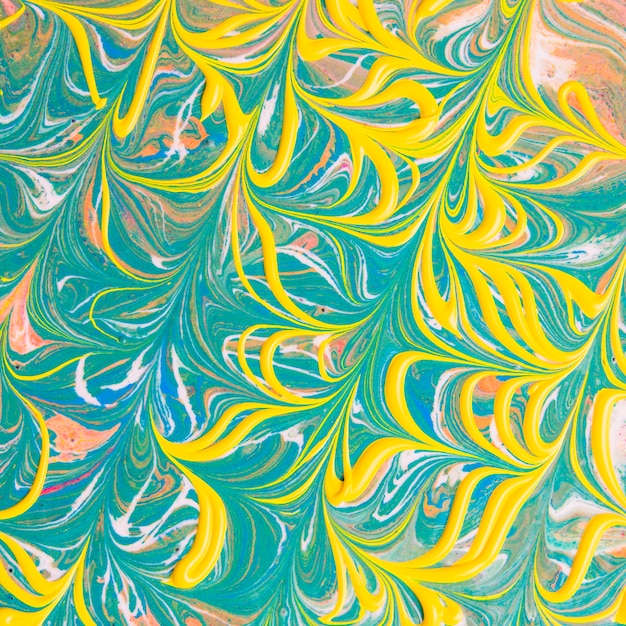 Yellow and green abstract waves