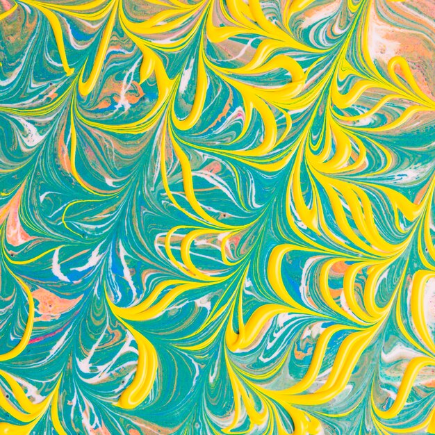 Yellow and green abstract waves