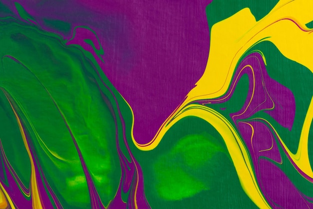 Желто-зеленое фиолетовое жидкое искусство, абстрактный творческий трендовый фон.