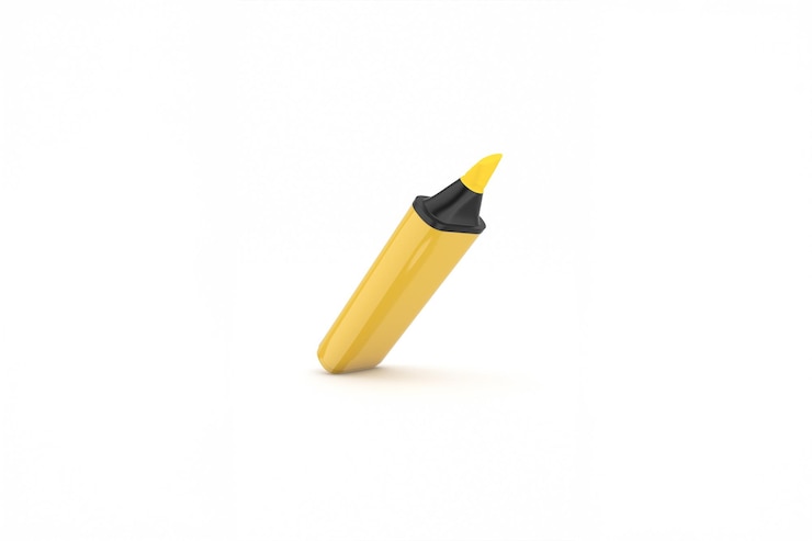 Free Photo yellow highlighter isolated on white
