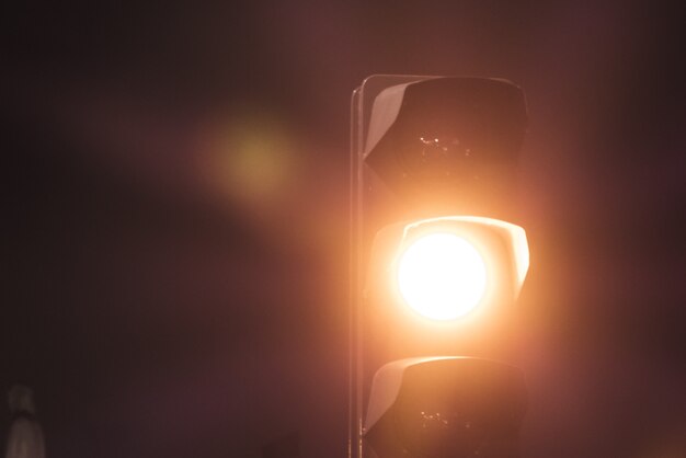 Yellow light on traffic light