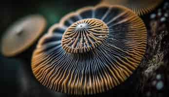 Foto gratuita fungo giallo tra la bellezza subacquea corallina bagnata generata dall'intelligenza artificiale