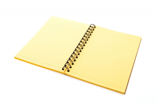 Yellow notebook open