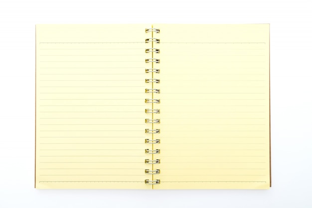 Yellow notepad open