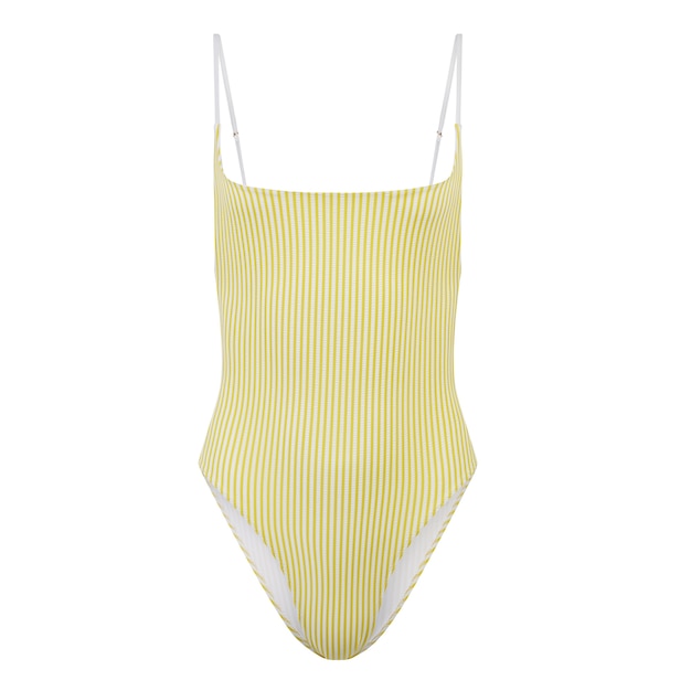 Yellow one-piece swimsuit isolated