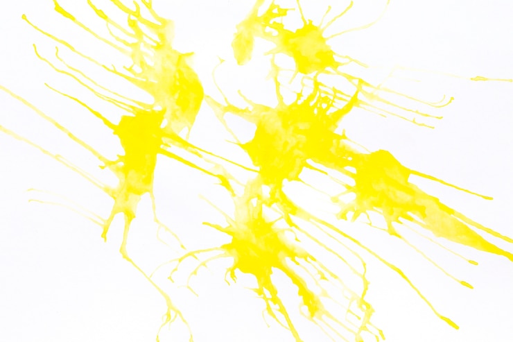 Free Photo yellow paint splash watercolor