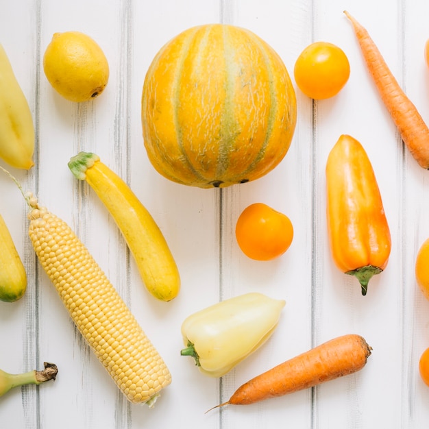 Yellow ripe vegetables