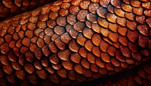Yellow snakeskin pattern on reptile textured skin generated by AI