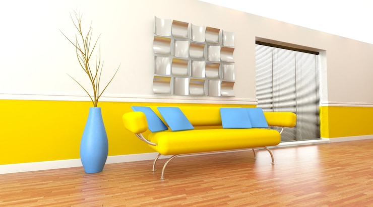 मुफ़्त फोटो yellow sofa