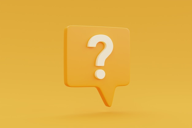 Yellow speech bubble with question mark