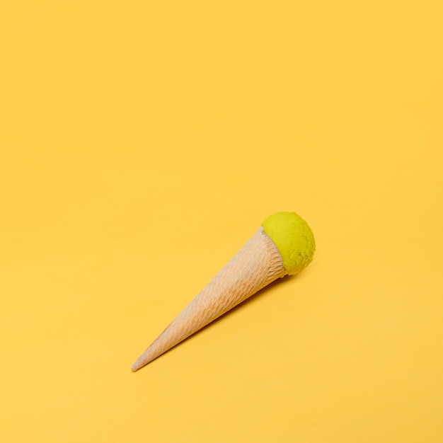 Yellow still life of ice cream