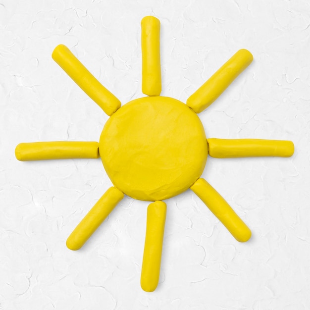 Free photo yellow sun clay craft cute handmade creative art graphic