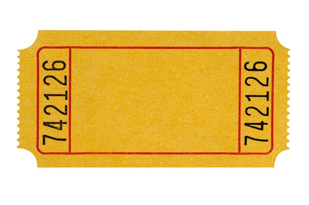 yellow ticket top view