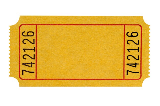 Yellow ticket top view