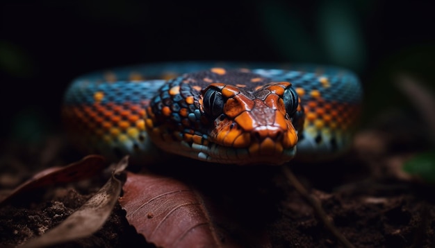 Free photo yellow viper reveals spooky pattern generated by ai