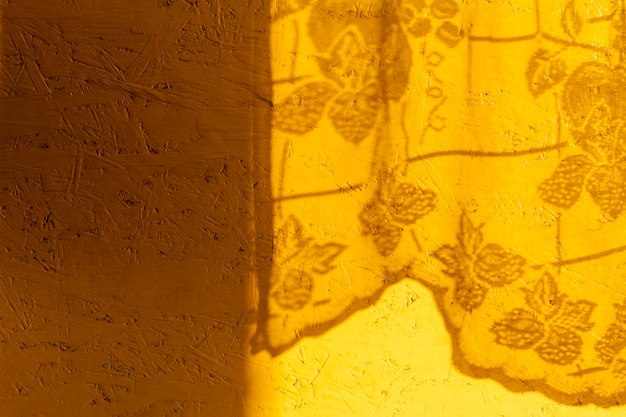 Yellow wall with shades