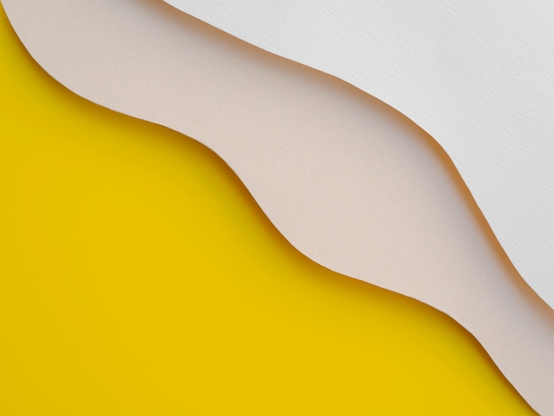 Yellow and white abstract paper waves