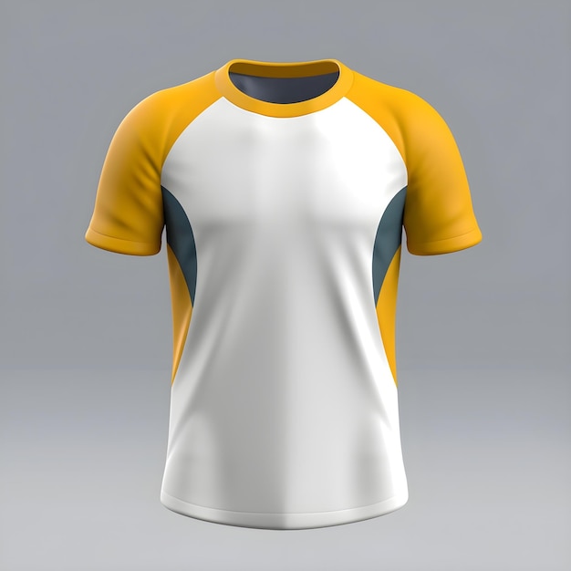 Желто-белый пустой шаблон футболки