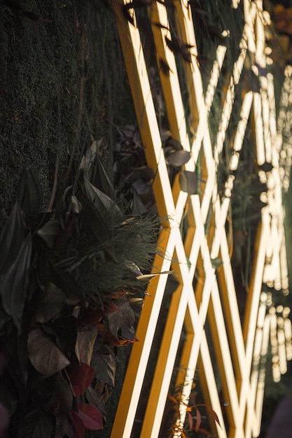 Yellow and white wooden fence