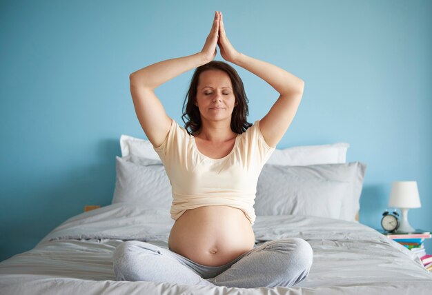 Yoga exercise of pregnant woman
