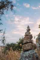 Free photo yoga stones, nature and sky