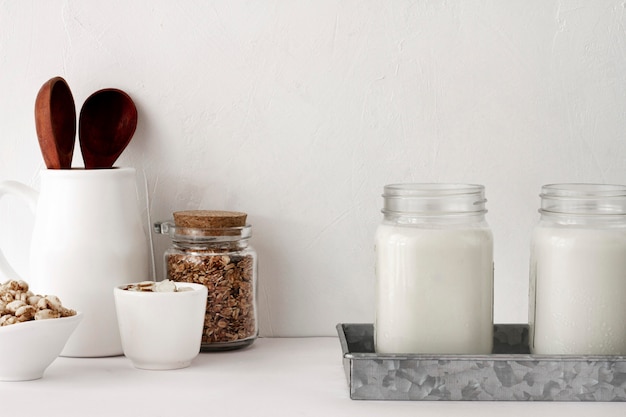 Yogurt jars arrangement