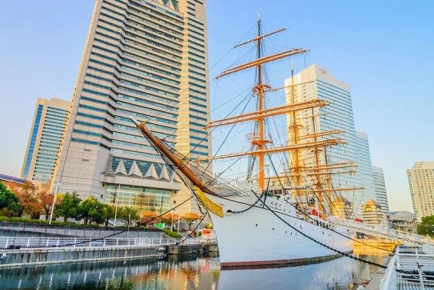 YOKOHAMA, JAPAN - November 24 : Nippon Maru Boat in Yokohama, Ja