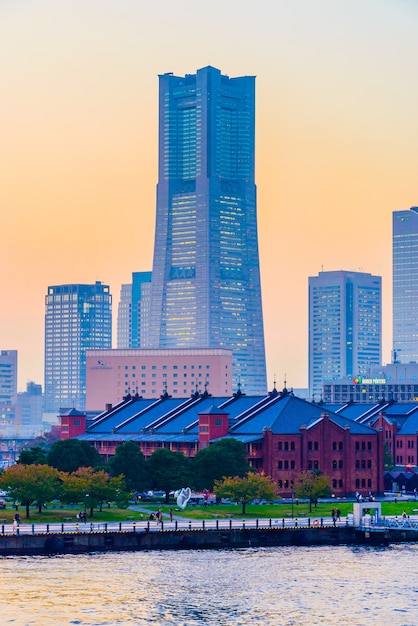 Foto gratuita città di skyline di yokohama