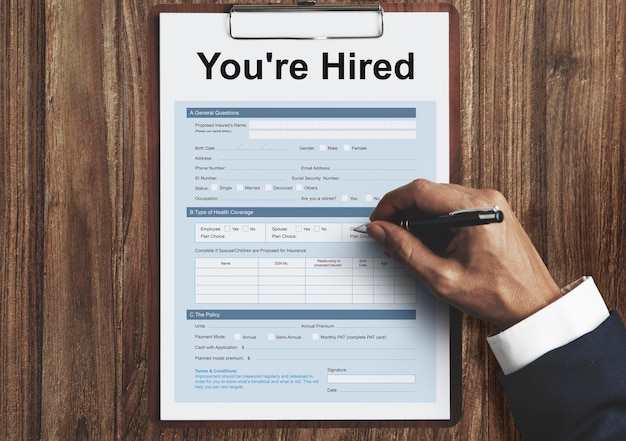 You are hired form concept