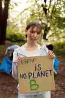 Free photo young activist taking action